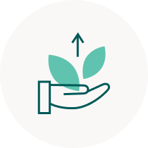 growth in hand icon illustration