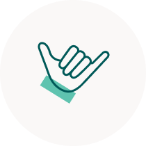 shaka hand gesture icon illustration