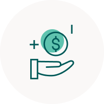 coin in hand icon illustration